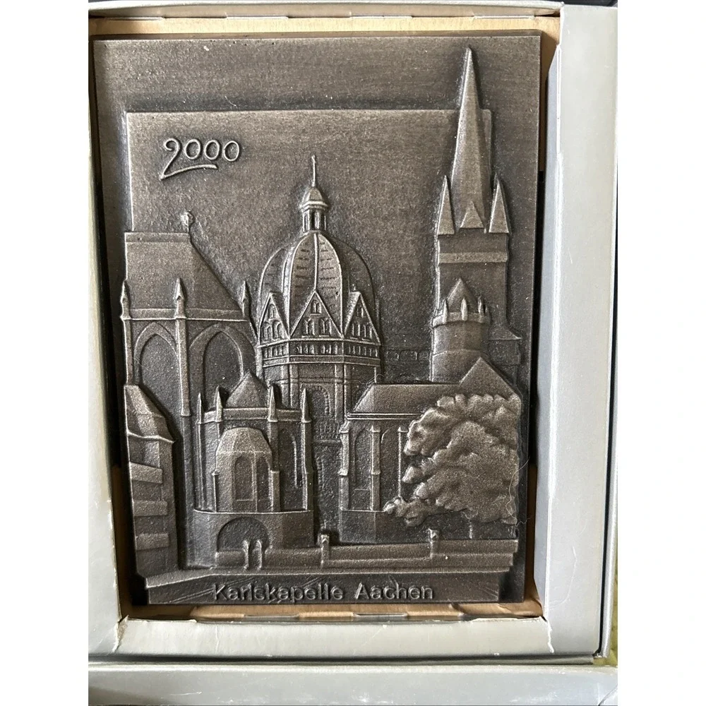 Buderus Karlskapelle Aachen 2000 Cast Iron Relief Plaque German Kunstguss Boxed